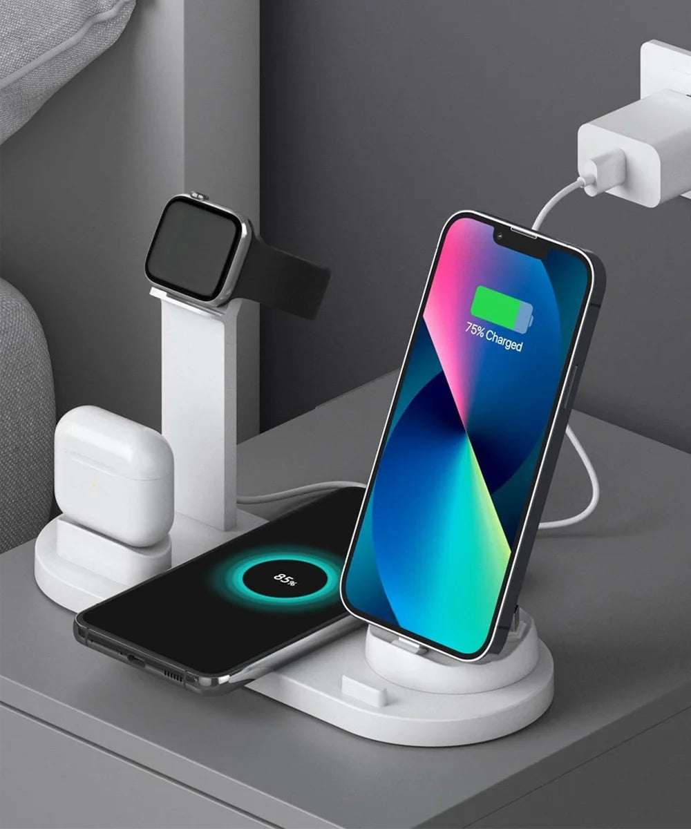 Universal Wireless Charging Station for iPhone17 16, 15, 14, 13, 12, 11 Pro Max/Pro/Mini/Plus & for AirPods Pro 2 - Quick Charge