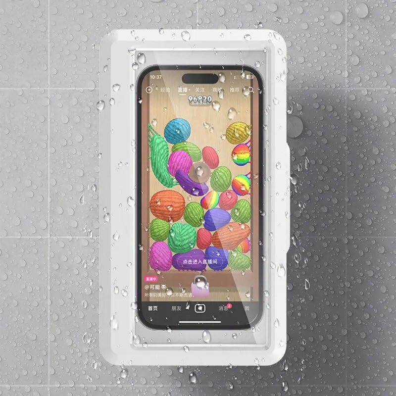 Fixed Universal Waterproof and Anti-fog Mobile Phone Case For Bathhouses Draining Phone Holder Waterproof Touched Shower Phone