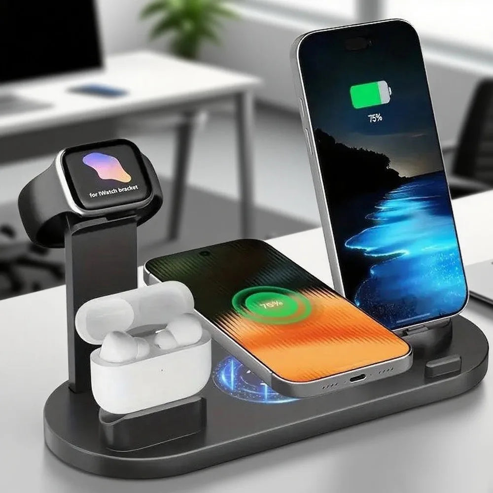 Universal Wireless Charging Station for iPhone17 16, 15, 14, 13, 12, 11 Pro Max/Pro/Mini/Plus & for AirPods Pro 2 - Quick Charge